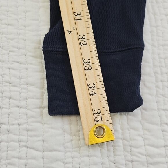 Banana Republic Cowl Neck Pull Over Men's M Navy Blue Drawstring Kangaroo Pocket - Picture 12 of 13